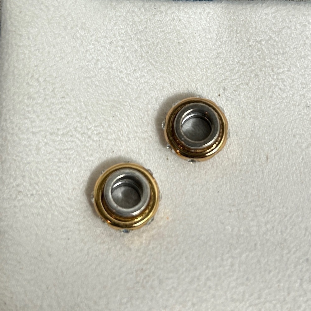 Brighton Dazzle Two-tone Spacer Bead Crystals Silver & Gold Plated Lot of 2 - Picture 6 of 9